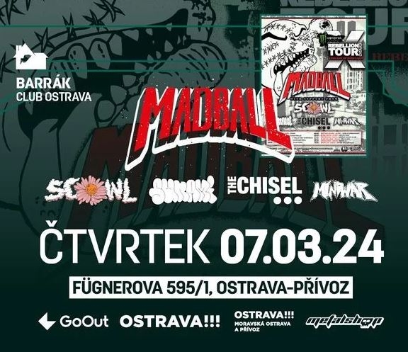 Rebellion tour 2024 - Madball, Scowl + support