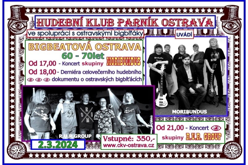 Bigbeatová Ostrava s kapelami Moribundus a R.U.R.