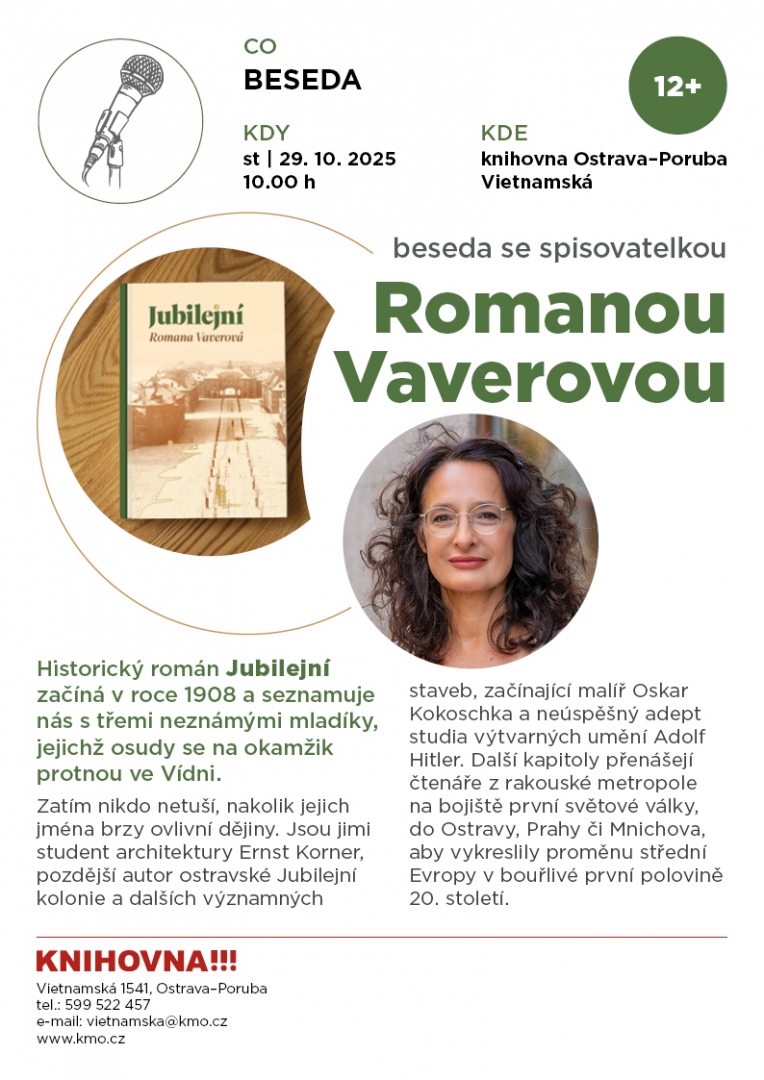 Beseda se spisovatelkou Romanou Vaverovou