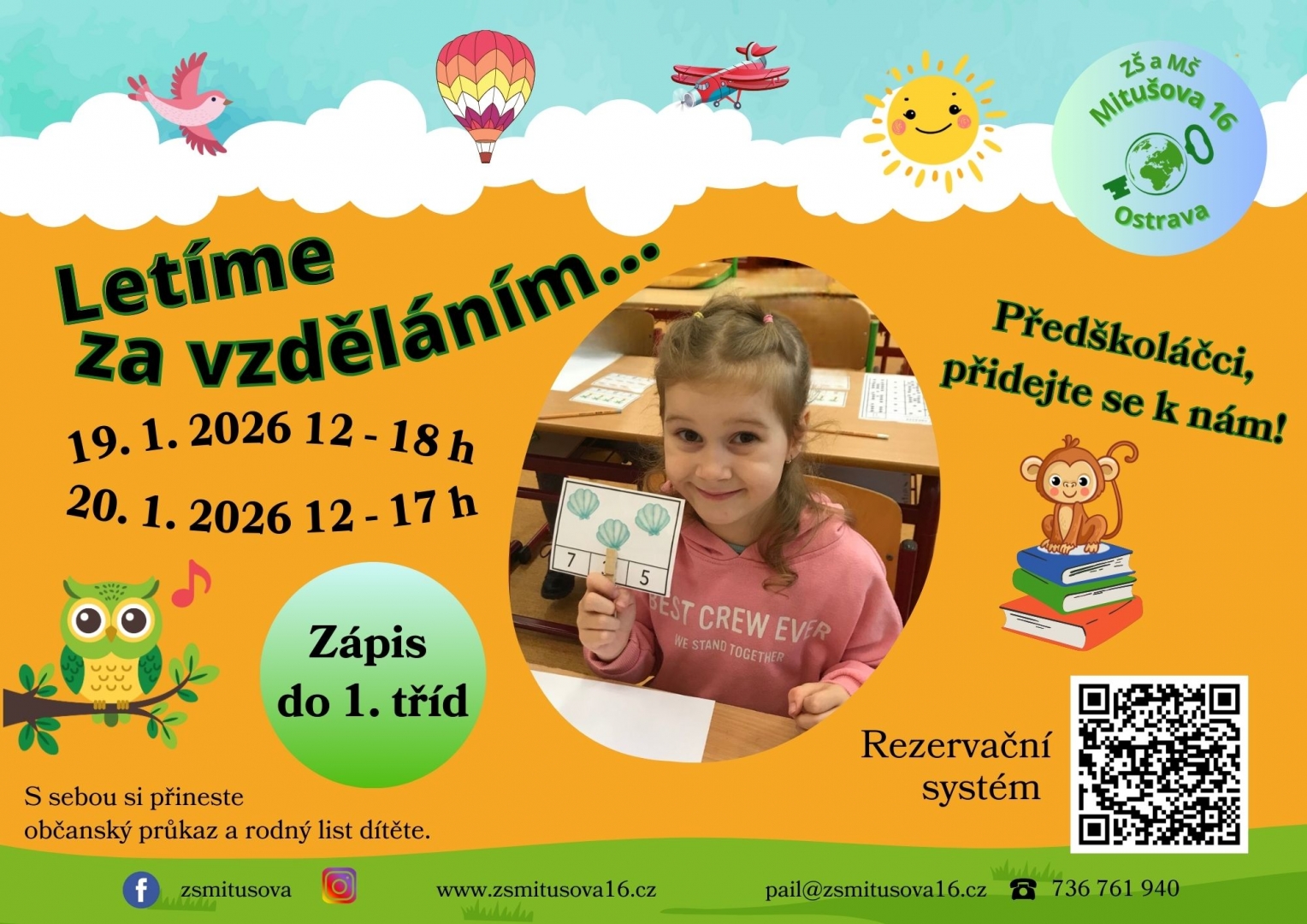 Zápis do 1. tříd ZŠ Mitušova